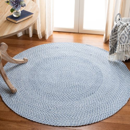 Tapis Braided 91 X 91 Cm De Transition Iliana Bleu / Bleu
