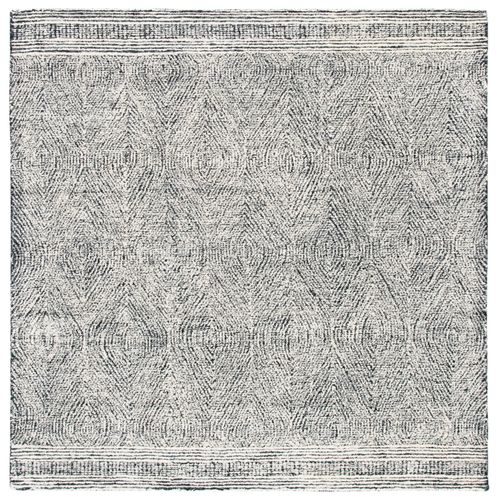 Tapis Abstrait 183 X 183 Cm Bohemien Alaska Gris Charbon