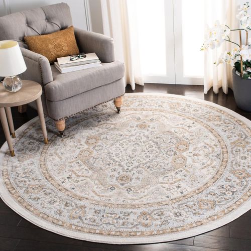 Tapis Rond Isabella 201 X 201 Cm De Transition Ileana Crème / Beige