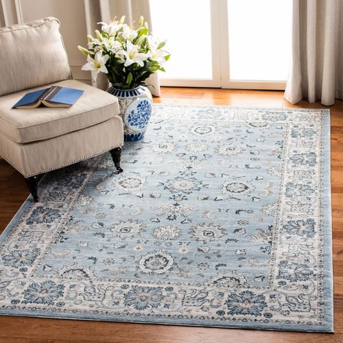 Tapis Isabelle 235 X 305 Cm De Transition Alayna Bleu Clair / Creme