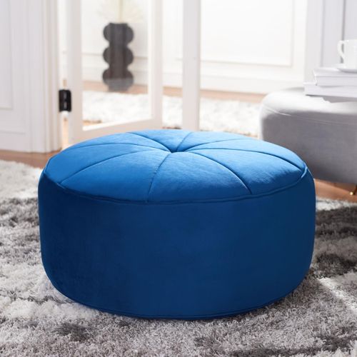 Pouf Consuelo Bleu Marine Contreplaque 72 X 72 X 39 Cm