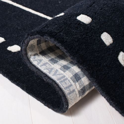 Tapis Bella 61 X 91 Cm Bordure En Pointilles Galilea Noir / Ivoire