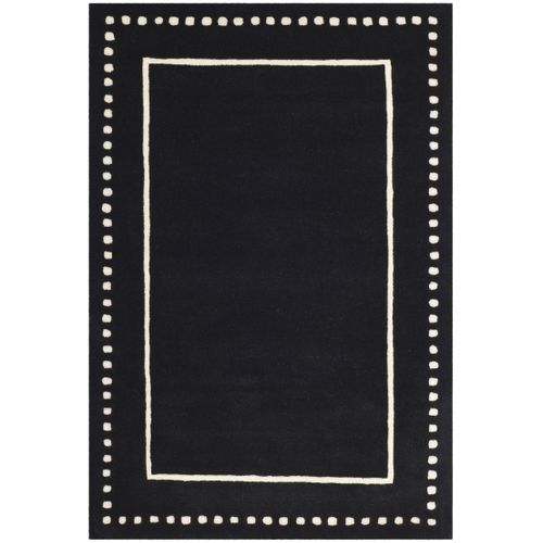 Tapis Bella 61 X 91 Cm Bordure En Pointilles Galilea Noir / Ivoire