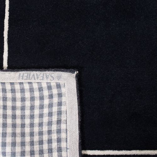 Tapis Bella 91 X 91 Cm Bordure En Pointilles Galilea Noir / Ivoire