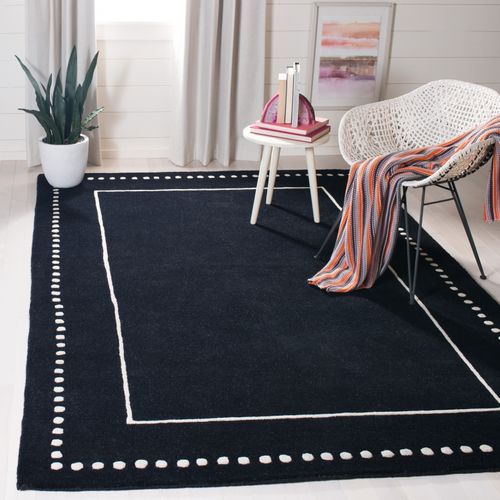 Tapis Bella 152 X 244 Cm Bordure En Pointilles Galilea Noir / Ivoire