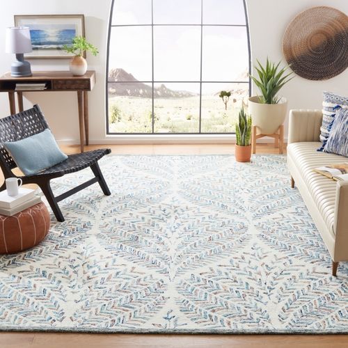 Tapis Corsaire 274 X 366 Cm Florale Meara Bleu