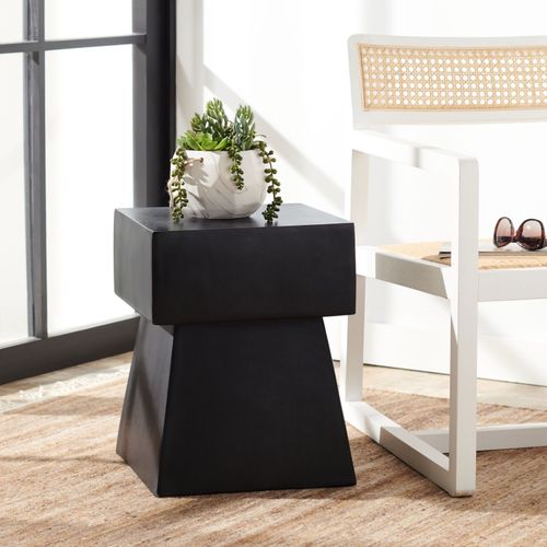 Table D'appoint Pour L'exterieur Zen Noir Beton 35 X 35 X 46 Cm