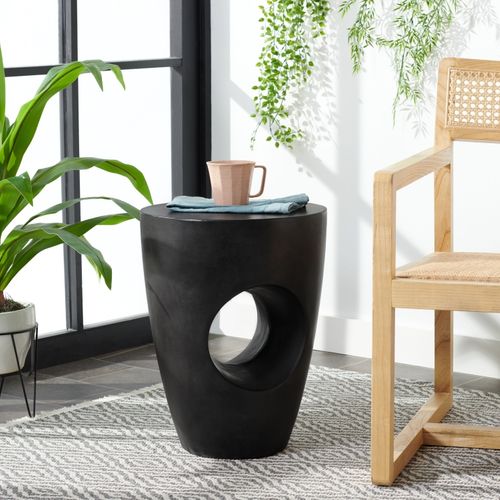 Table D'appoint Pour L'exterieur Aishi Noir Beton 36 X 36 X 45 Cm