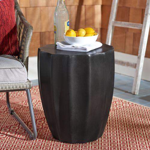 Table D'appoint Pour L'exterieur Jaslyn Noir Beton 39 X 39 X 45 Cm