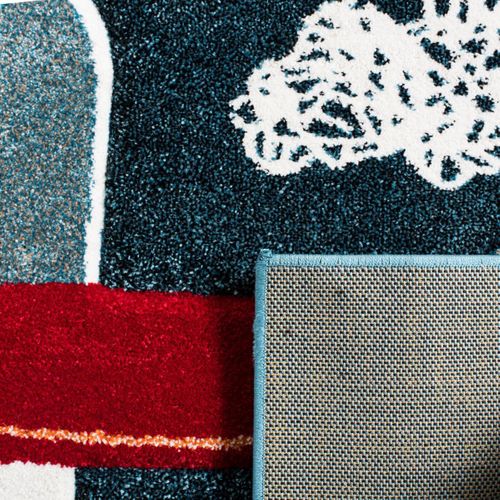 Tapis  Carousel Kids 122 X 122 Cm Contemporain Layla Marine / Ivoire