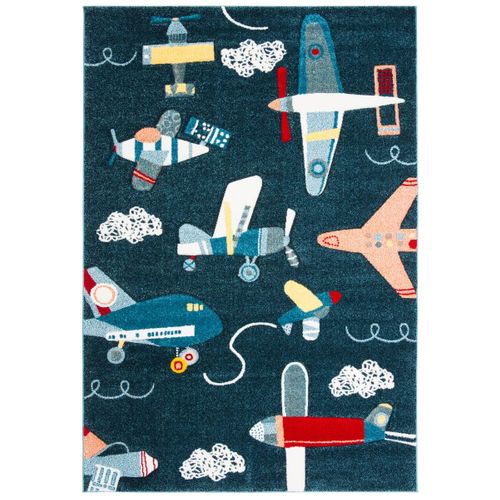 Tapis Carousel Kids 201 X 274 Cm Contemporain Layla Marine / Ivoire