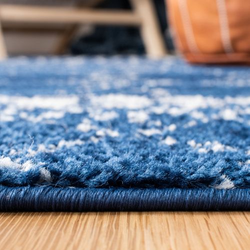 Tapis Tulum 61 X 213 Cm Bohémien Harmony Marine / Ivoire