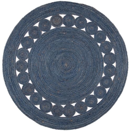 Tapis Fibre Naturelle 91 X 91 Cm Contemporain Estelle Bleu Marine