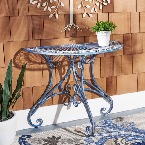 Table D'appoint Pour L'exterieur Annalise Bleu Le Fer 47 X 90 X 75 Cm