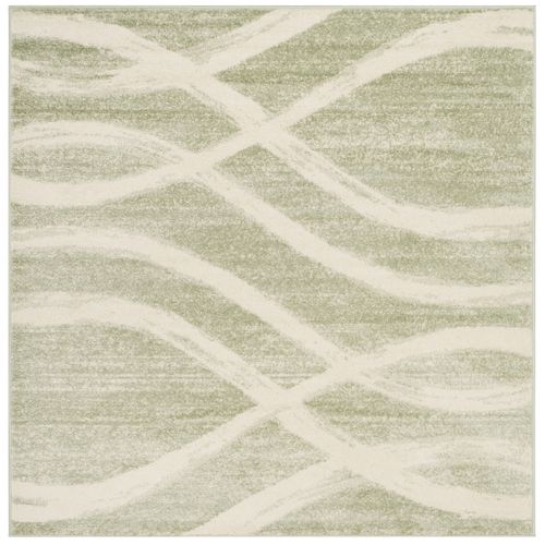 Tapis Adirondack 244 X 244 Cm Vague Moderne En Détresse Leocadia Neutre / Gris