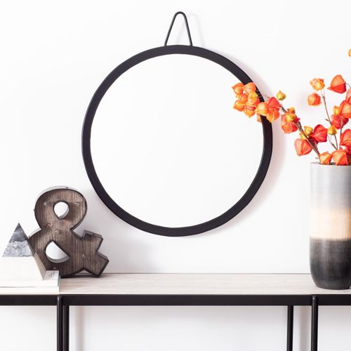 Miroir Flonnie Noir Fer/verre 51 X 4 X 51 Cm