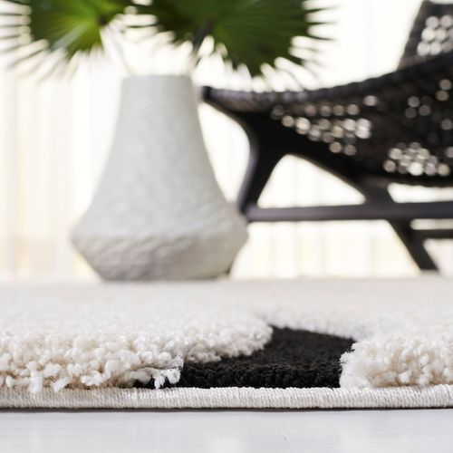 Tapis Florida Shag 201 X 201 Cm Shag Naples Ivory / Black