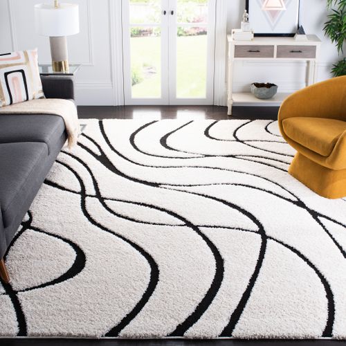 Tapis Florida Shag 236 X 305 Cm Shag Naples Ivory / Black