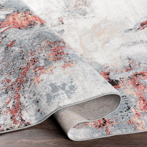 Tapis Abstrait Moderne Gris/rouge 160x220 Cm Emma
