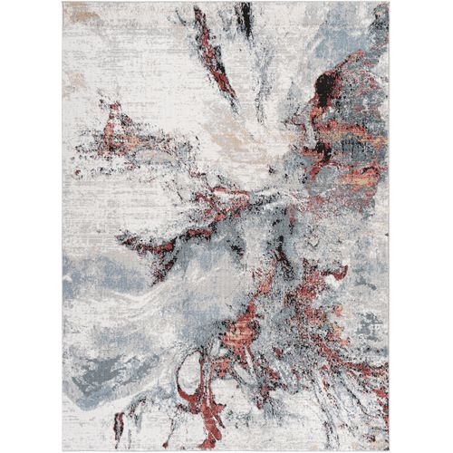 Tapis Abstrait Moderne Gris/rouge 160x220 Cm Emma