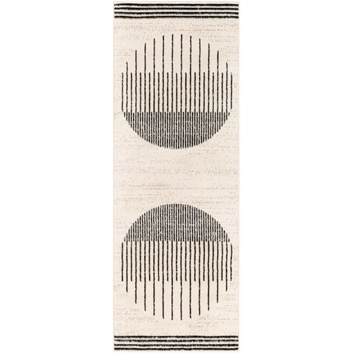 Tapis De Couloir Scandinave Moderne Blanc/noir 80x220 Cm Enso