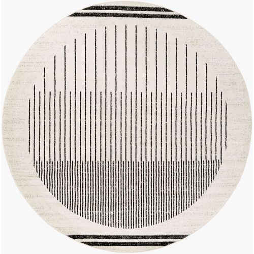 Tapis Rond Scandinave Moderne Blanc/noir  Ø 160 Cm Enso