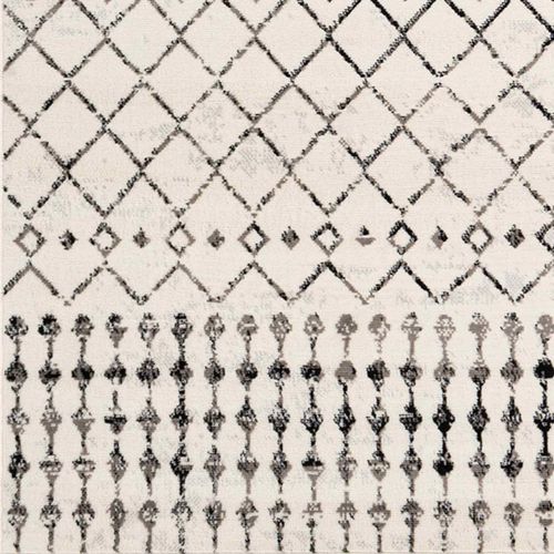 Tapis Berbère Ethnique Blanc/noir 130x170 Cm Leonor