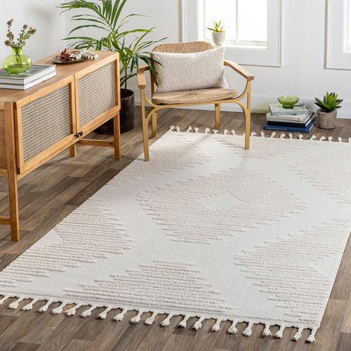 Tapis Berbère Ethnique Gris Clair/ivoire 160x213 Cm Sloan