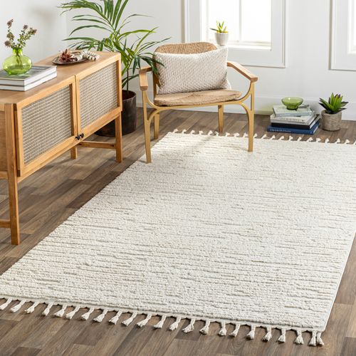 Tapis Scandinave Bohème Gris Clair/ivoire 160x213 Cm Tatum