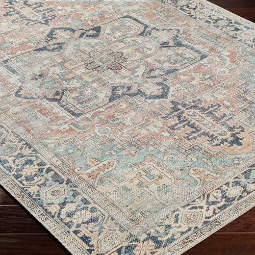 Tapis Vintage Lavable En Machine Rouge/bleu 200x275 Cm Dido