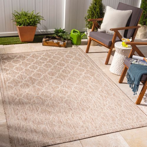 Tapis D'extérieur/intérieur Aspect Jute Beige/ivoire 160x213 Cm Maya