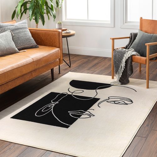Tapis Scandinave Bohème Blanc/noir 152x213 Cm Francesca