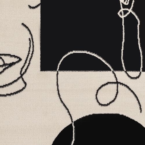 Tapis Scandinave Bohème Blanc/noir 152x213 Cm Francesca