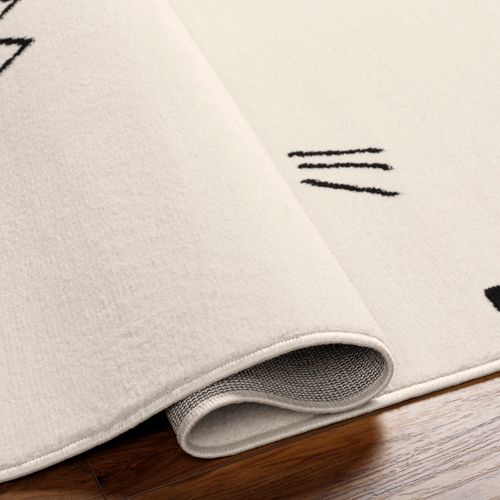 Tapis Scandinave Moderne Blanc/noir 152x213 Cm Biebe