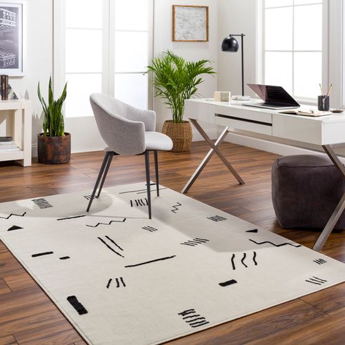 Tapis Scandinave Moderne Blanc/noir 152x213 Cm Biebe
