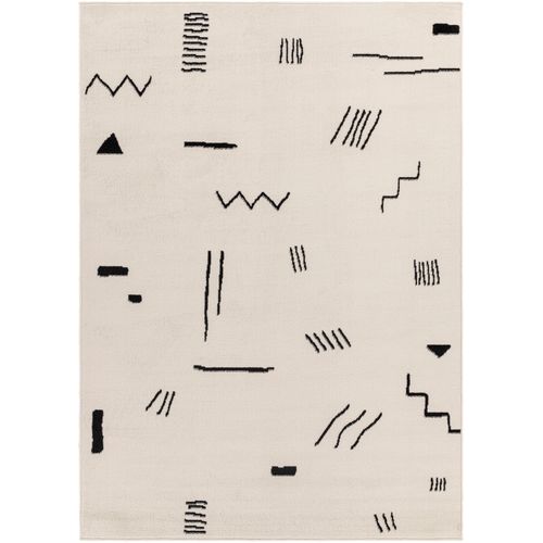 Tapis Scandinave Moderne Blanc/noir 152x213 Cm Biebe