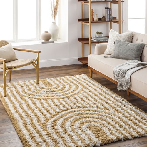 Tapis Shaggy Scandinave Camel/ivoire 160x220 Cm Christina