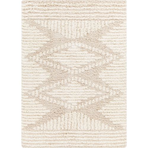 Tapis Shaggy Bohème Blanc/beige 160x220 Cm Nuria