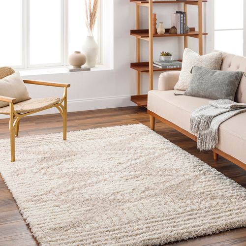 Tapis Shaggy Bohème Blanc/beige 160x220 Cm Nuria