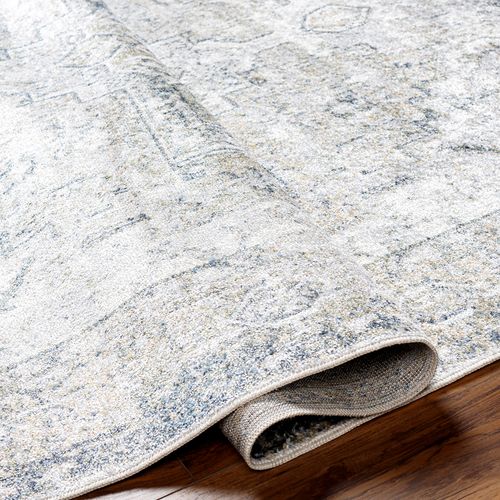 Tapis Vintage Lavable En Machine Gris/bleu 160x213 Cm Vivian