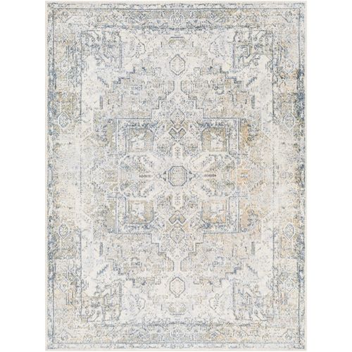 Tapis Vintage Lavable En Machine Gris/bleu 160x213 Cm Vivian