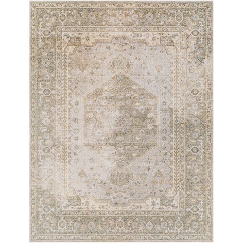 Tapis Vintage Lavable En Machine Vert/brun 200x275 Cm Boka