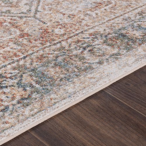 Tapis Vintage Lavable En Machine Marron/ivoire 200x275 Cm Alora