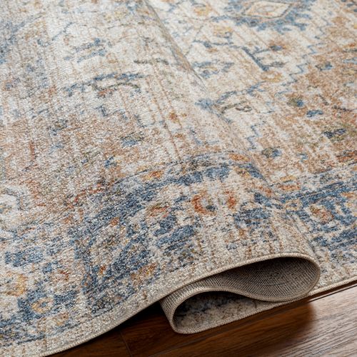 Tapis Vintage Lavable En Machine Marron/bleu 160x213 Cm River
