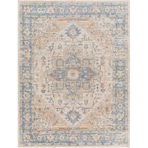 Tapis Vintage Lavable En Machine Marron/bleu 200x275 Cm River