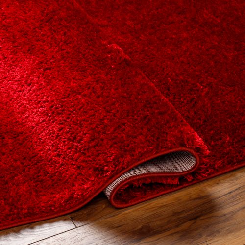 Tapis Shaggy Uni Rouge 160x213 Cm Claire
