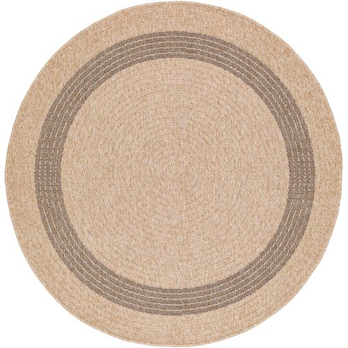 Tapis Rond Extérieur/intérieur Aspect Jute Beige/noir Ø 160 Cm Rhonda