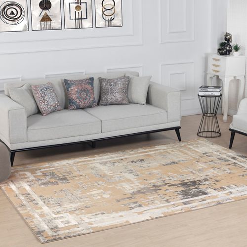 Tapis Abstrait Moderne Beige/gris 160x213 Cm Martina