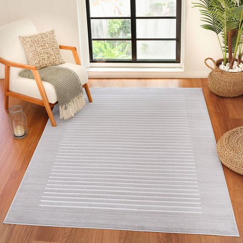Tapis Scandinave Rayé- Beige/blanc 200x275 Cm Kaysa