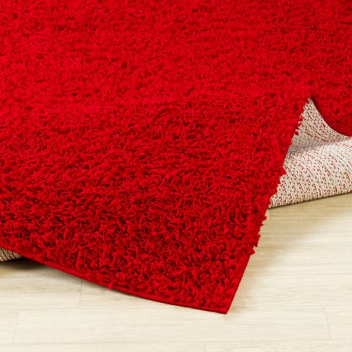 Tapis De Couloir Shaggy Uni Rouge 80x220 Cm Lilly
